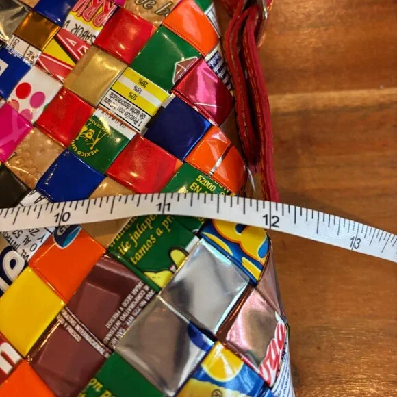 Nahui Ollin Handcrafted Sustainable Recycled Tutti Fruitti Shoulder Bag - Picture 5 of 12